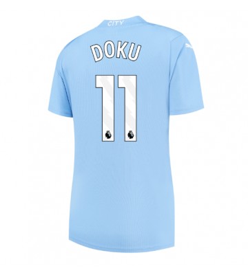 Manchester City Jeremy Doku #11 Primera Equipación Mujer 2023-24 Manga Corta